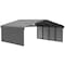 Arrow Storage Products Galvanized Steel Carport, W/ 2-Sided Enclosure, Compact Car Metal Carport Kit, 20'x20'x7', Charcoal CPHC202007ECL2 - alternate 1